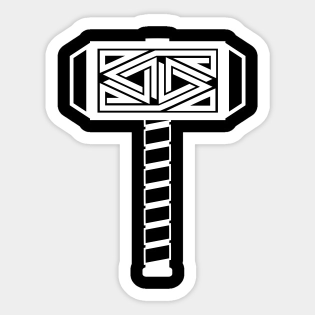 Thor's Hammer Mjolnir Norse Mythology Sticker TeePublic